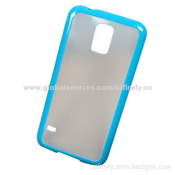 PC + TPU Mobile Phone Case for Samsung Galaxy S5, Glossy Process, Double Injection